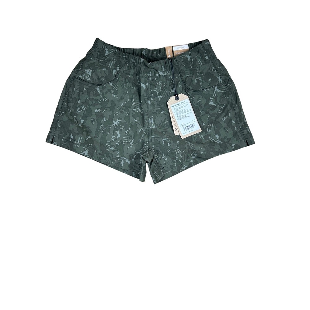 prAna Halle E-Waist Short II Women 4 Evergreen Camo ReZion Hiking Shorts 1971701